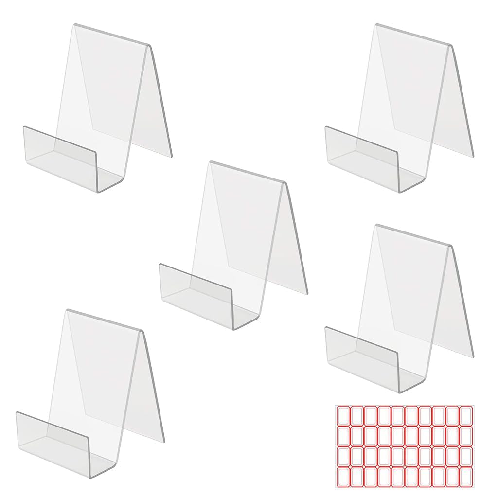 Climberty 5 Pcs Clear Acrylic Display Stand with Labels for Leaflet Sign Menu Poster Brochure Magazine Table Sign Tag for Restaurant Coffee Shop Bookstore (7.5 x 3 x 10.5cm) Climberty 5 Pcs Clear Acrylic Display Stand with Labels for Leaflet Sign Menu Poster Brochure Magazine Table Sign Tag for Restaurant Coffee Shop Bookstore (7.5 x 3 x 10.5cm)